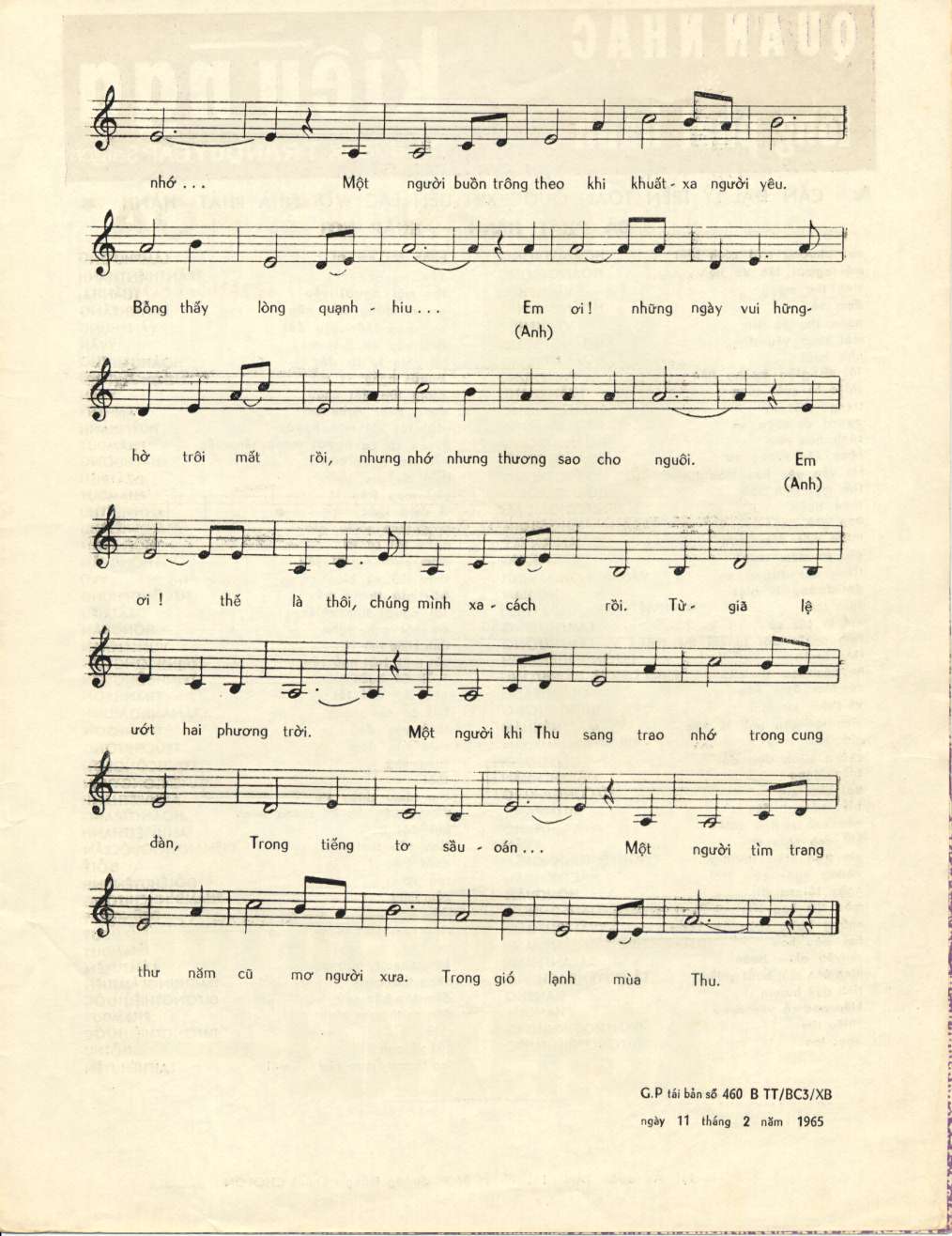 Sheet nhạc Một người lên xe hoa - Trang 3