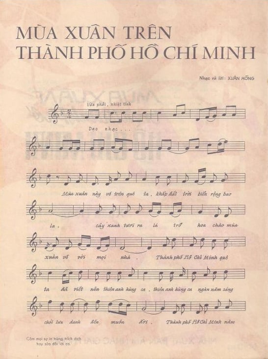 Sheet nhạc Mùa xuân trên thành phố Hồ Chí Minh - Trang 2