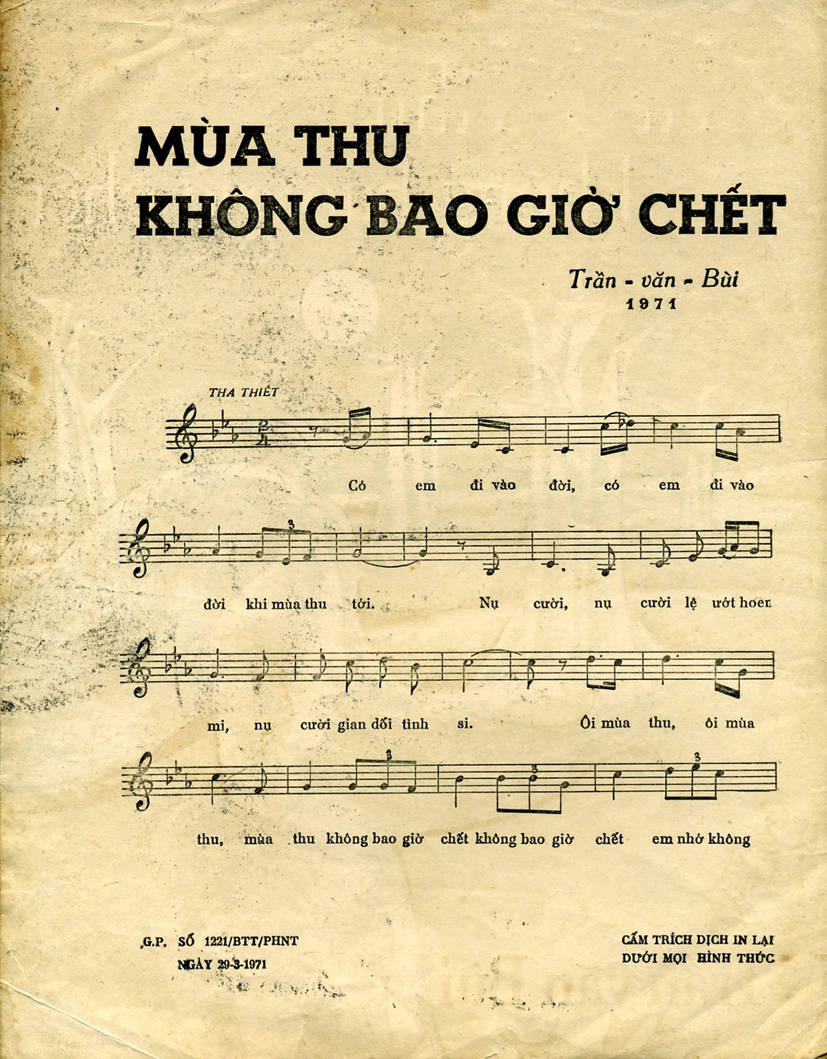Sheet nhạc Mùa thu không bao giờ chết - Trang 2