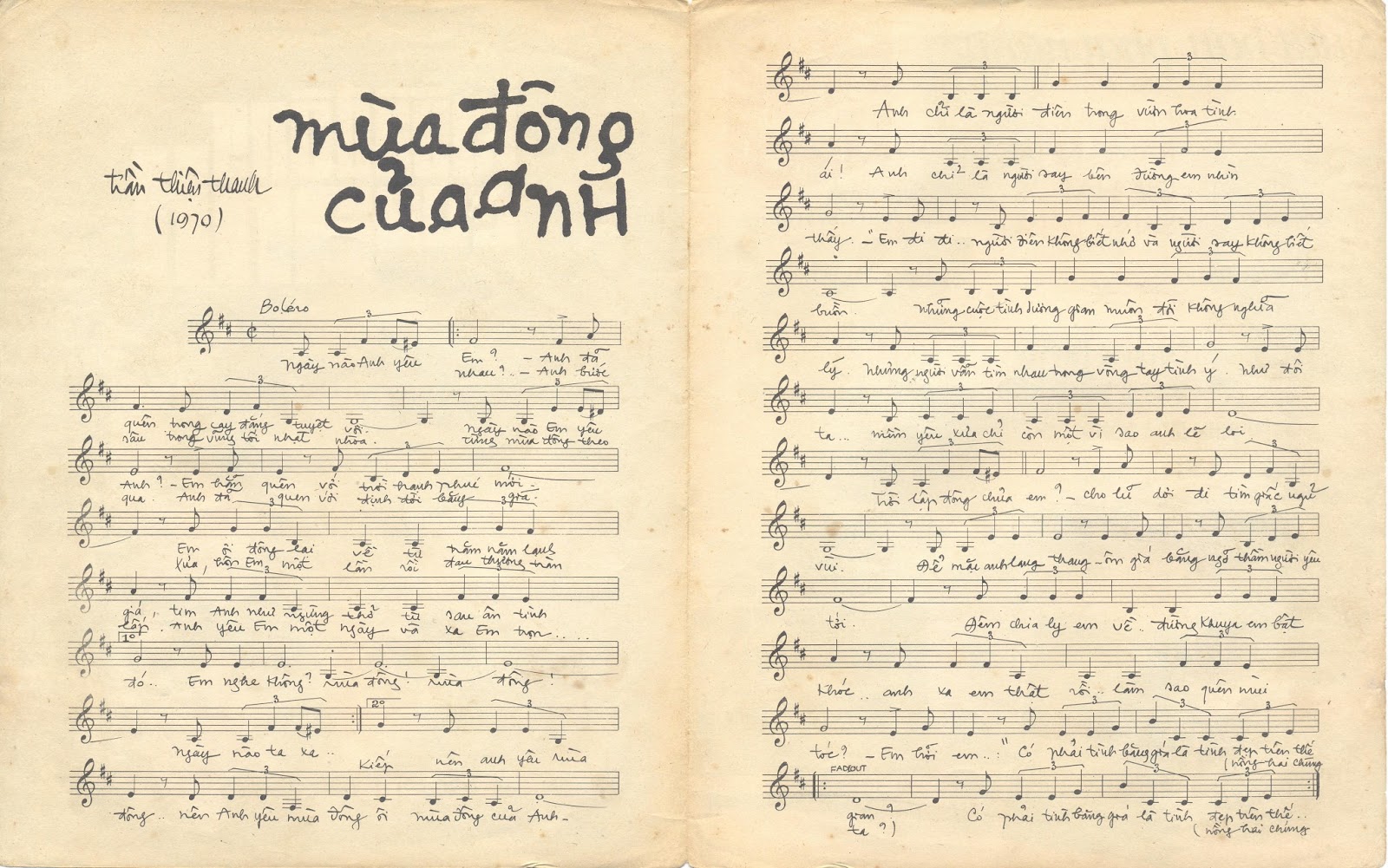 Sheet nhạc Mùa đông của anh - Trang 2