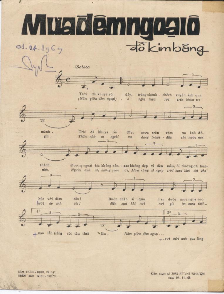 Sheet nhạc Mưa đêm ngoại ô - Trang 2