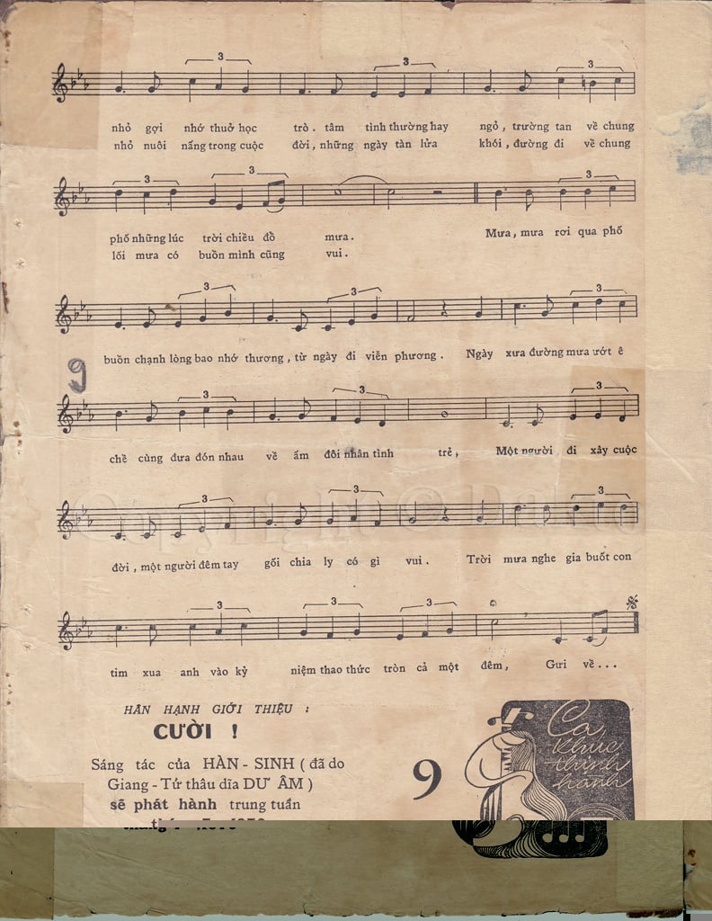 Sheet nhạc Mưa đêm tỉnh nhỏ - Trang 3