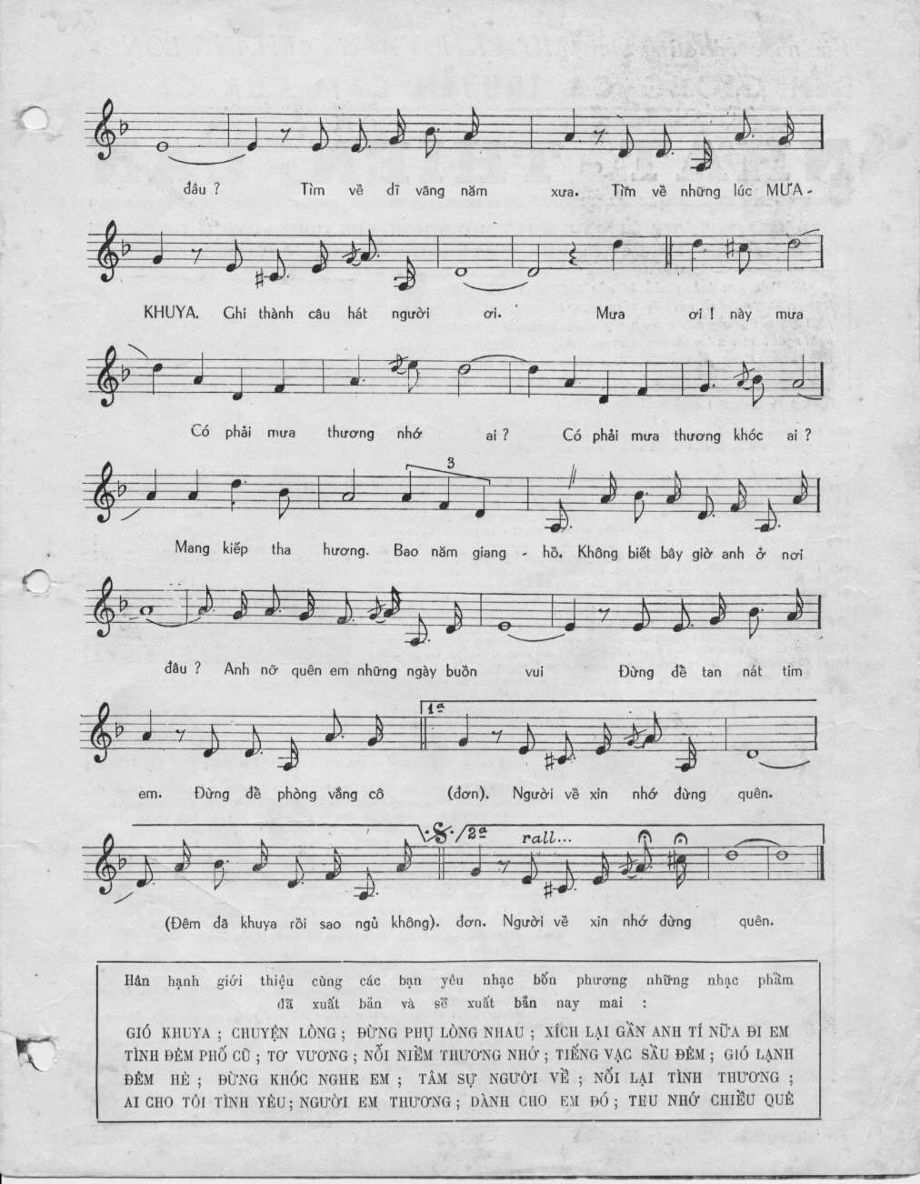 Sheet nhạc Mưa khuya - Trang 7