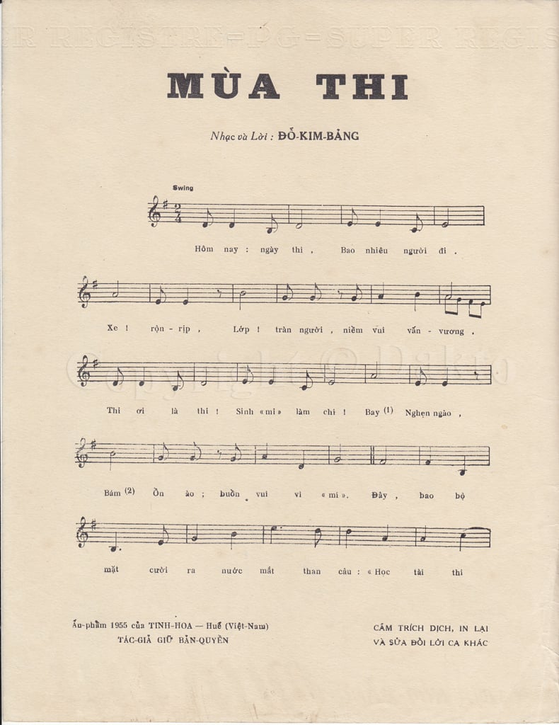 Sheet nhạc Mùa thi - Trang 2