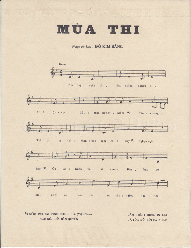 Sheet nhạc Mùa thi - Trang 2