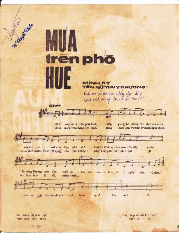 Sheet nhạc Mưa trên phố Huế - Trang 5