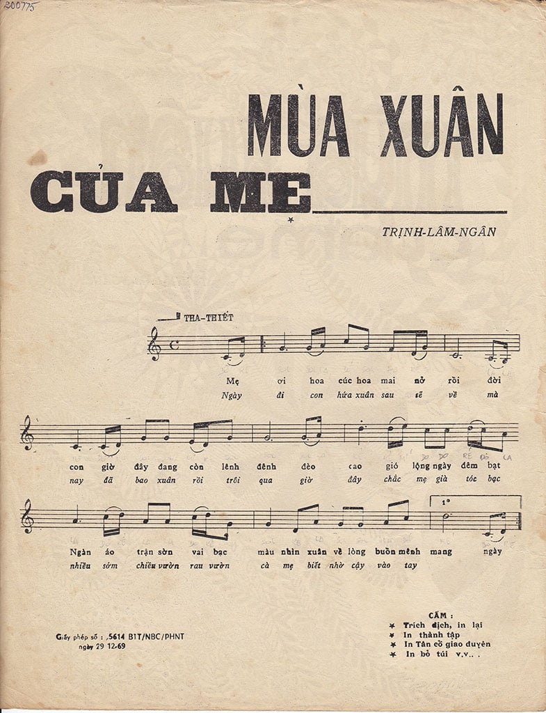 Sheet nhạc Mùa xuân của mẹ - Trang 2