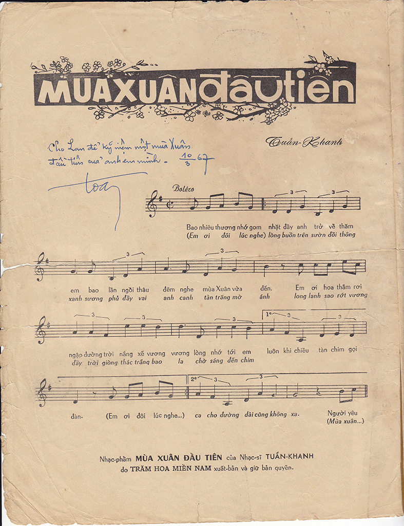 Sheet nhạc Mùa xuân đầu tiên - Trang 2