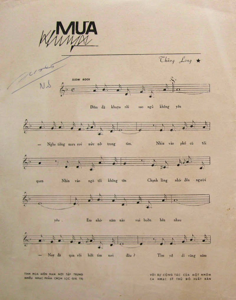 Sheet nhạc Mưa khuya - Trang 2