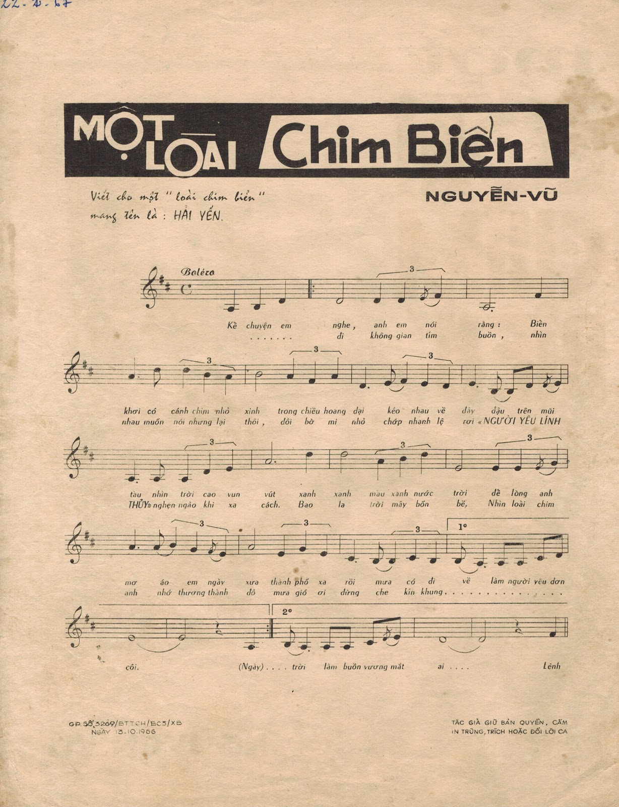 Sheet nhạc Một loài chim biển - Trang 2