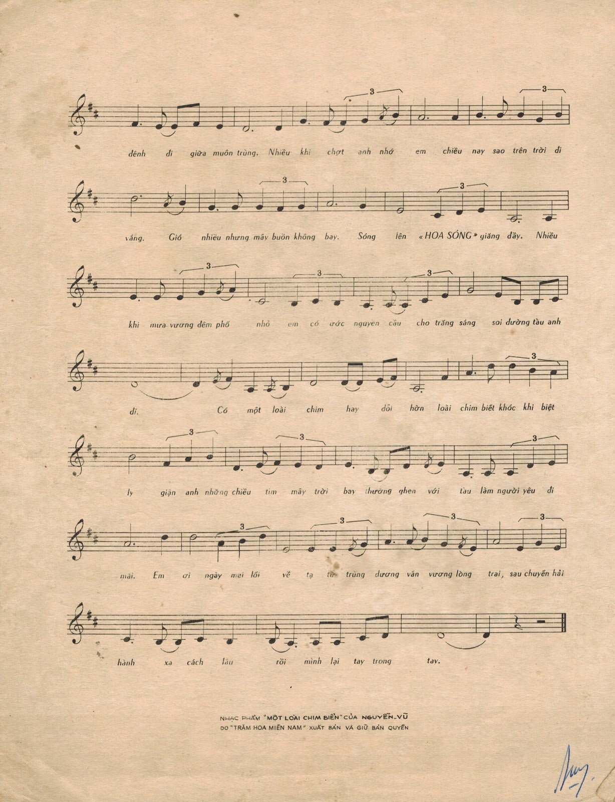 Sheet nhạc Một loài chim biển - Trang 3