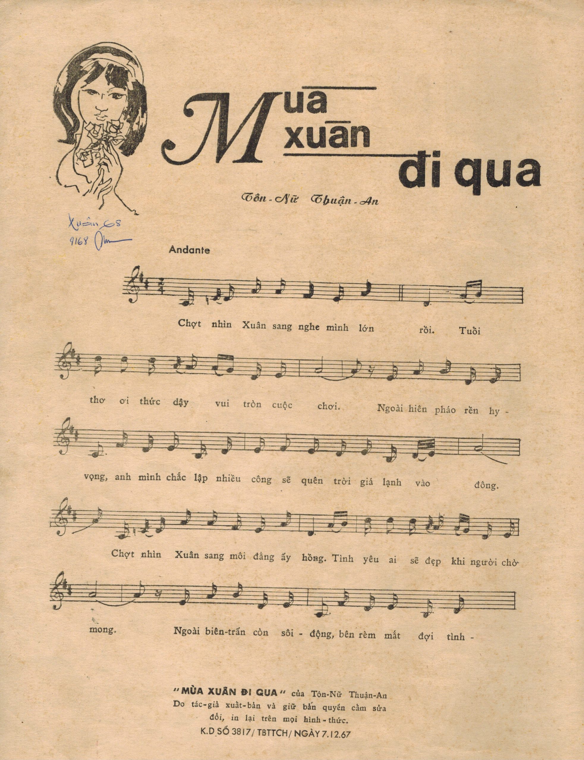 Sheet nhạc Mùa xuân đi qua - Trang 2