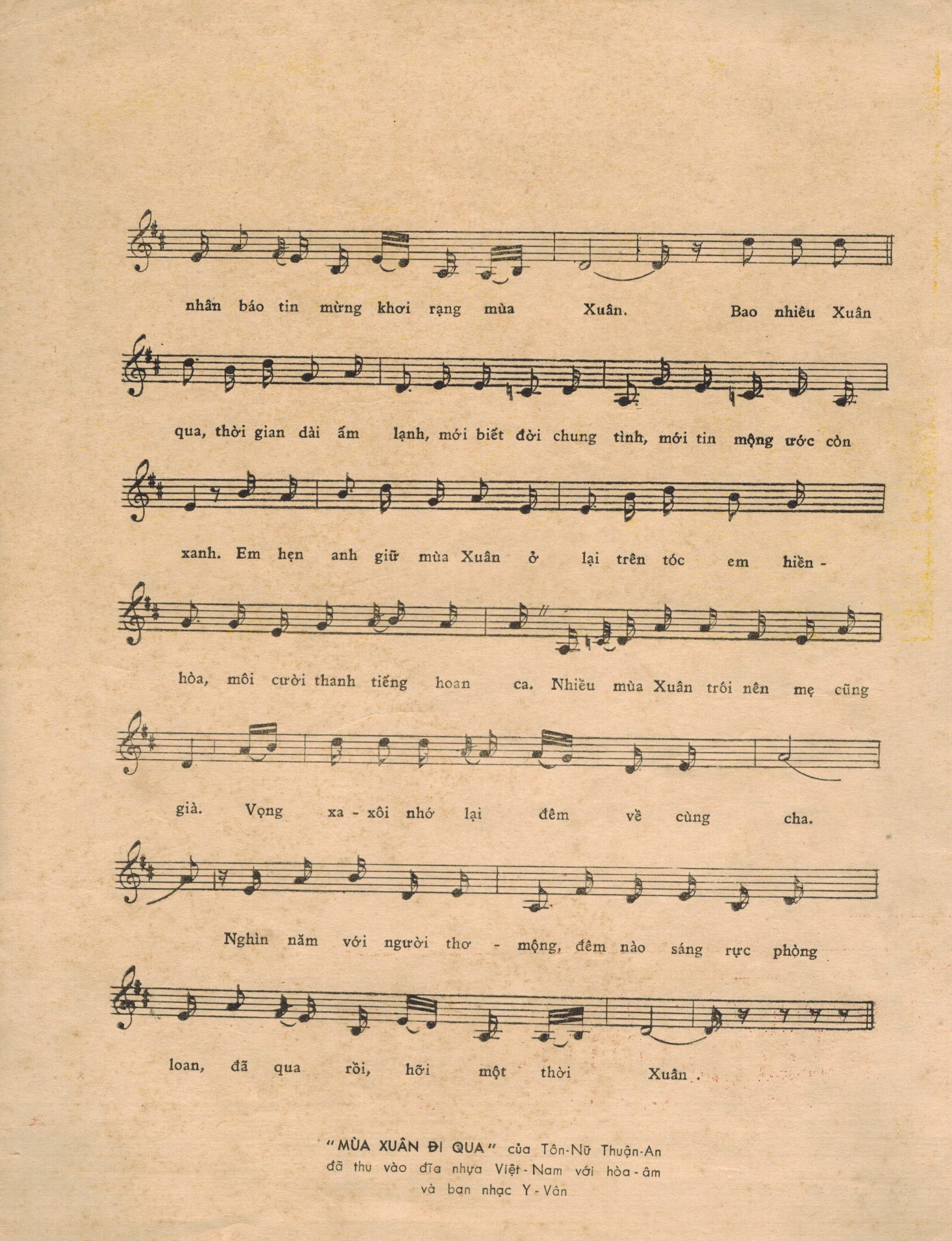 Sheet nhạc Mùa xuân đi qua - Trang 3