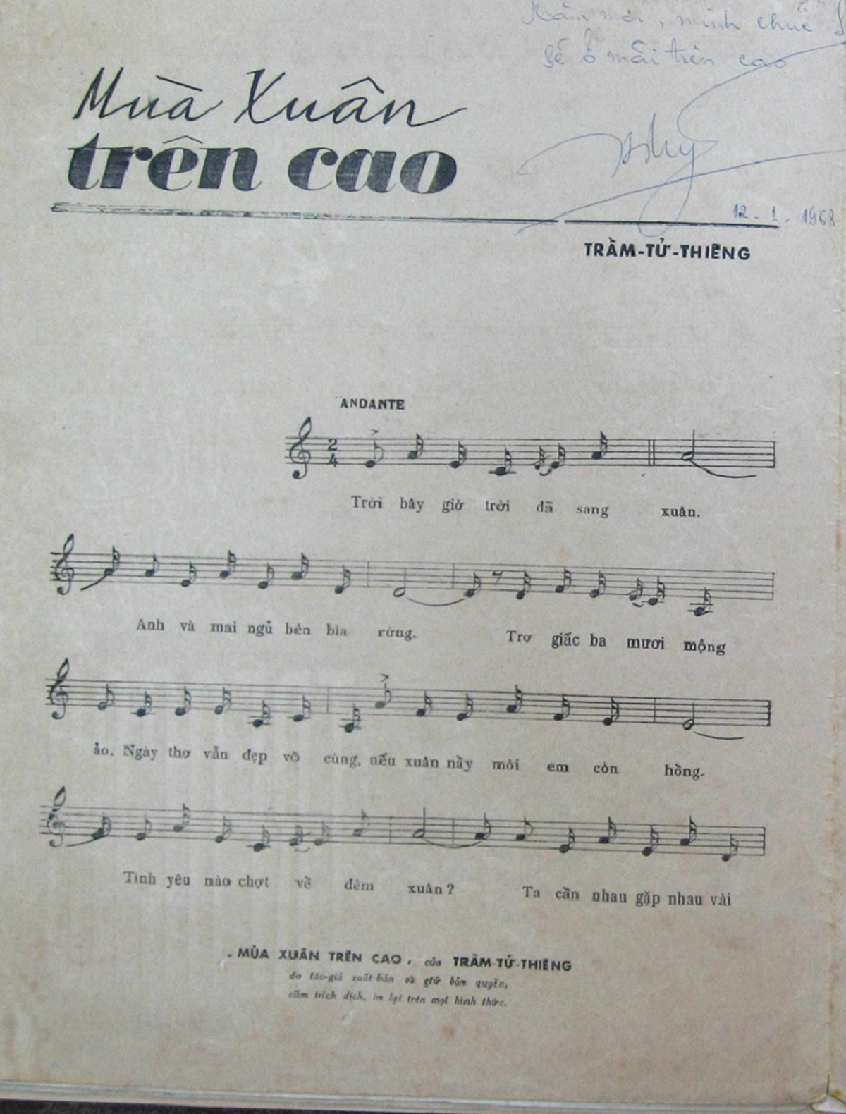 Sheet nhạc Mùa xuân trên cao - Trang 2