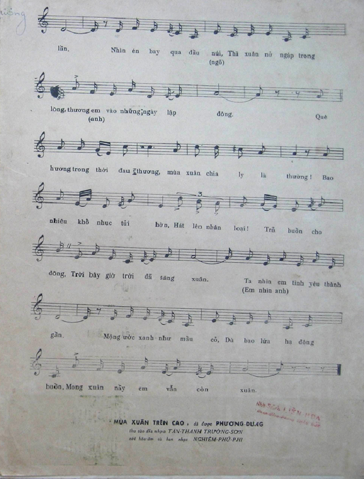 Sheet nhạc Mùa xuân trên cao - Trang 3