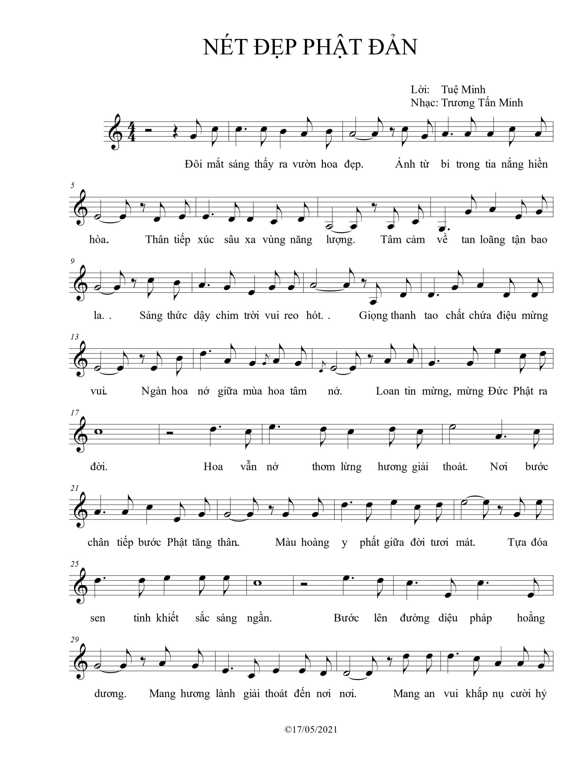 Sheet nhạc Nét đẹp Phận đản - Trang 1