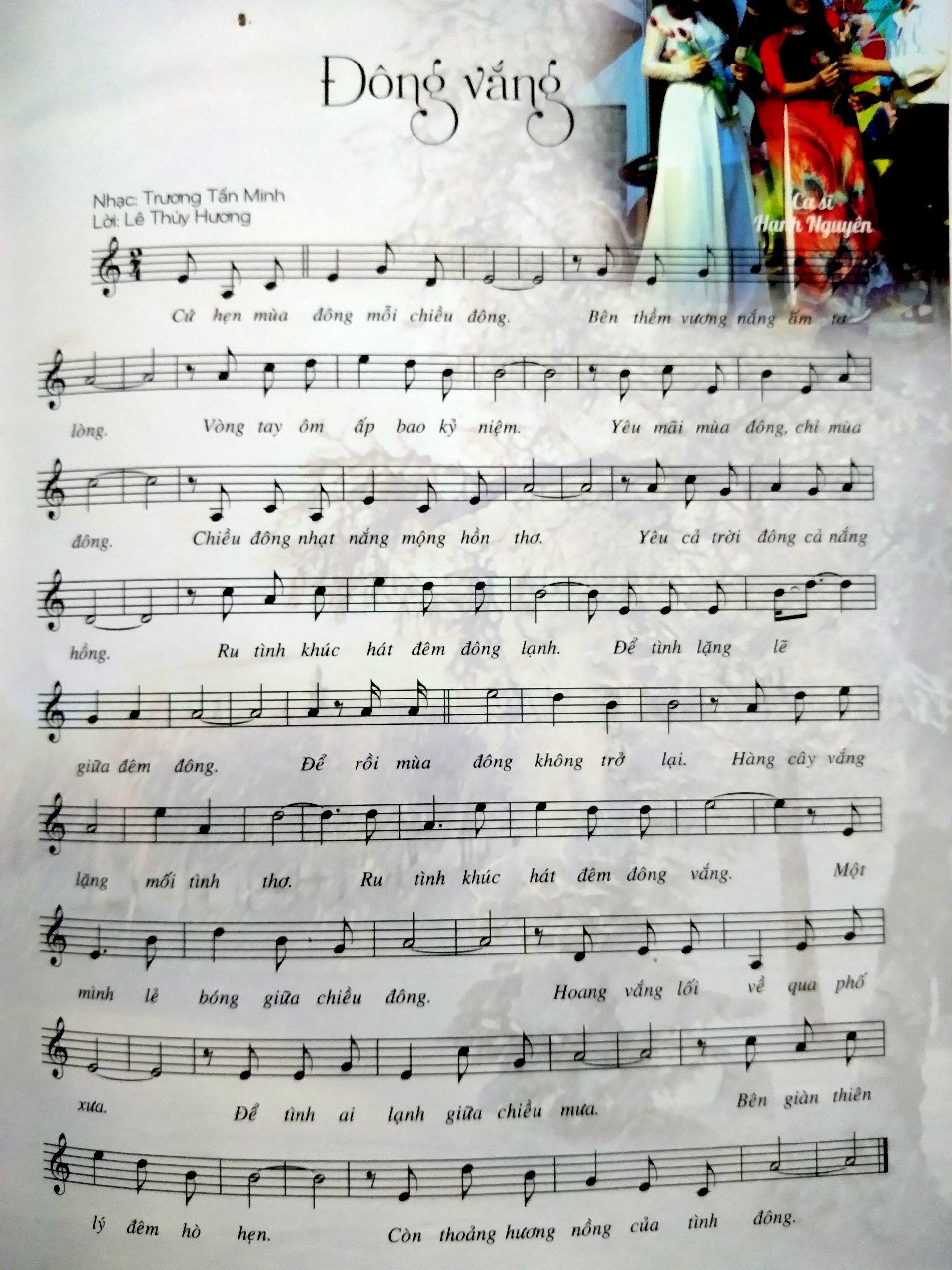 Sheet nhạc Đông vắng - Trang 1