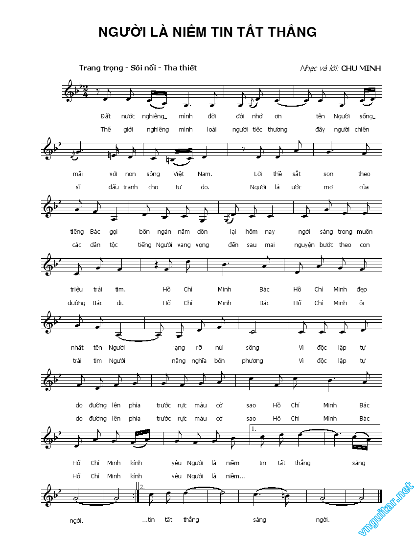 Sheet nhạc Người là niềm tin tất thắng - Trang 1