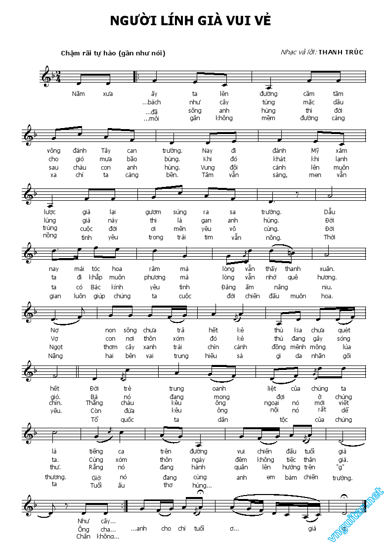 Sheet nhạc Người lính già vui vẻ - Trang 1