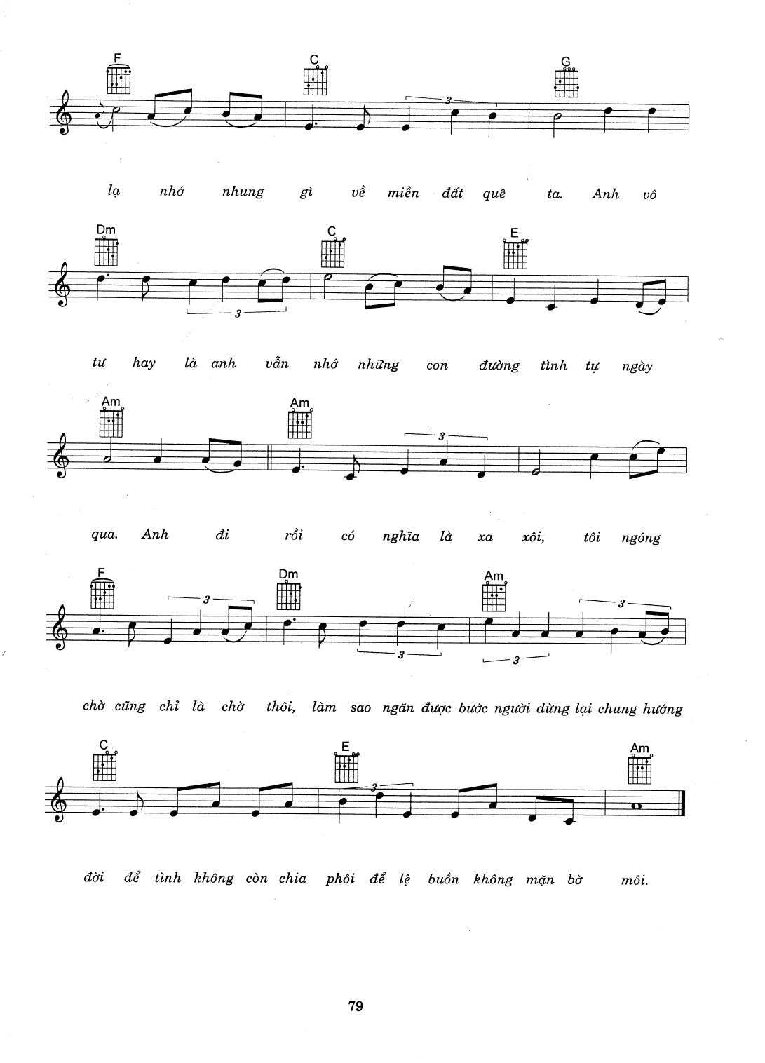 Sheet nhạc Người thương kẻ nhớ - Trang 2