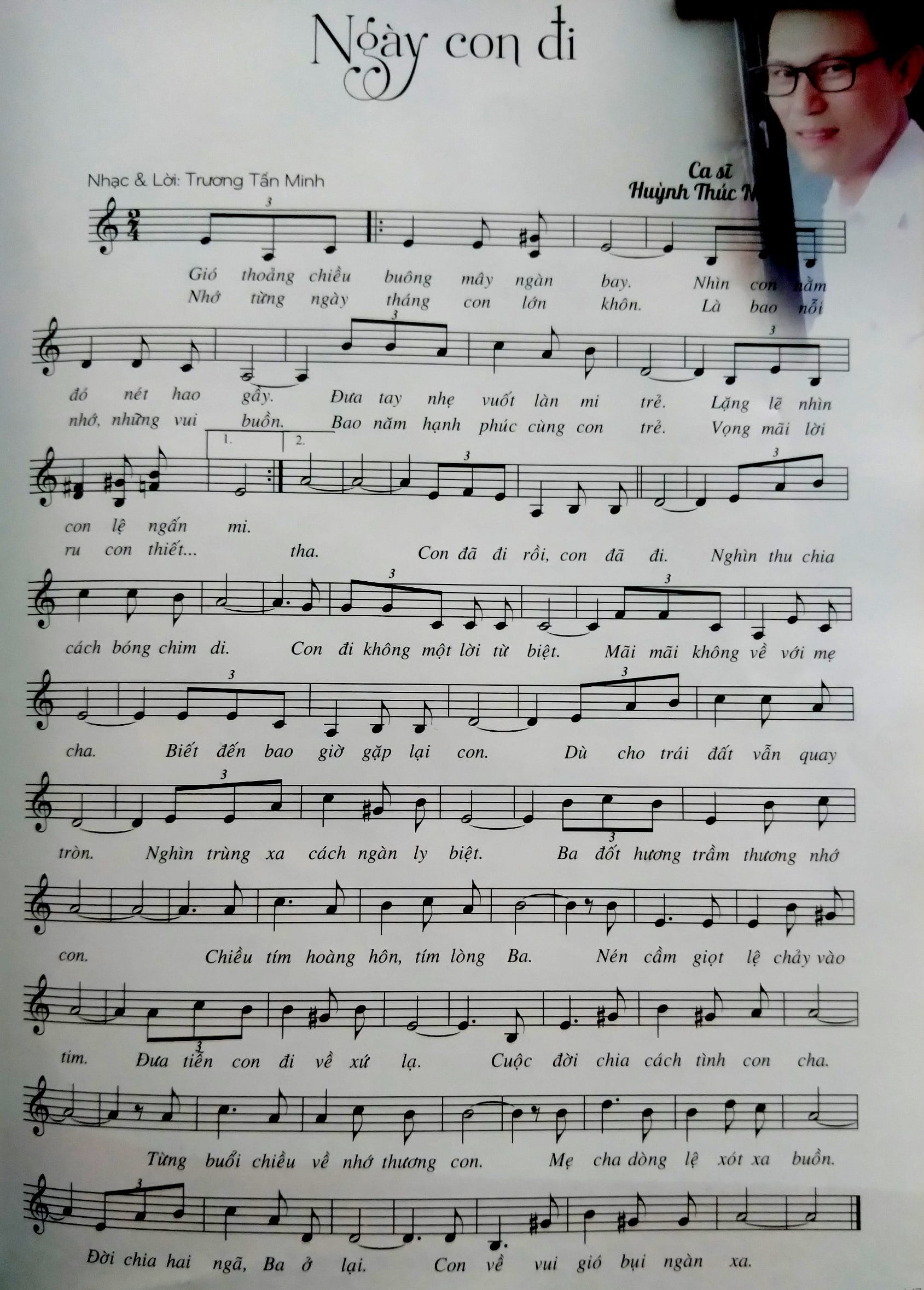 Sheet nhạc Ngày con đi - Trang 1