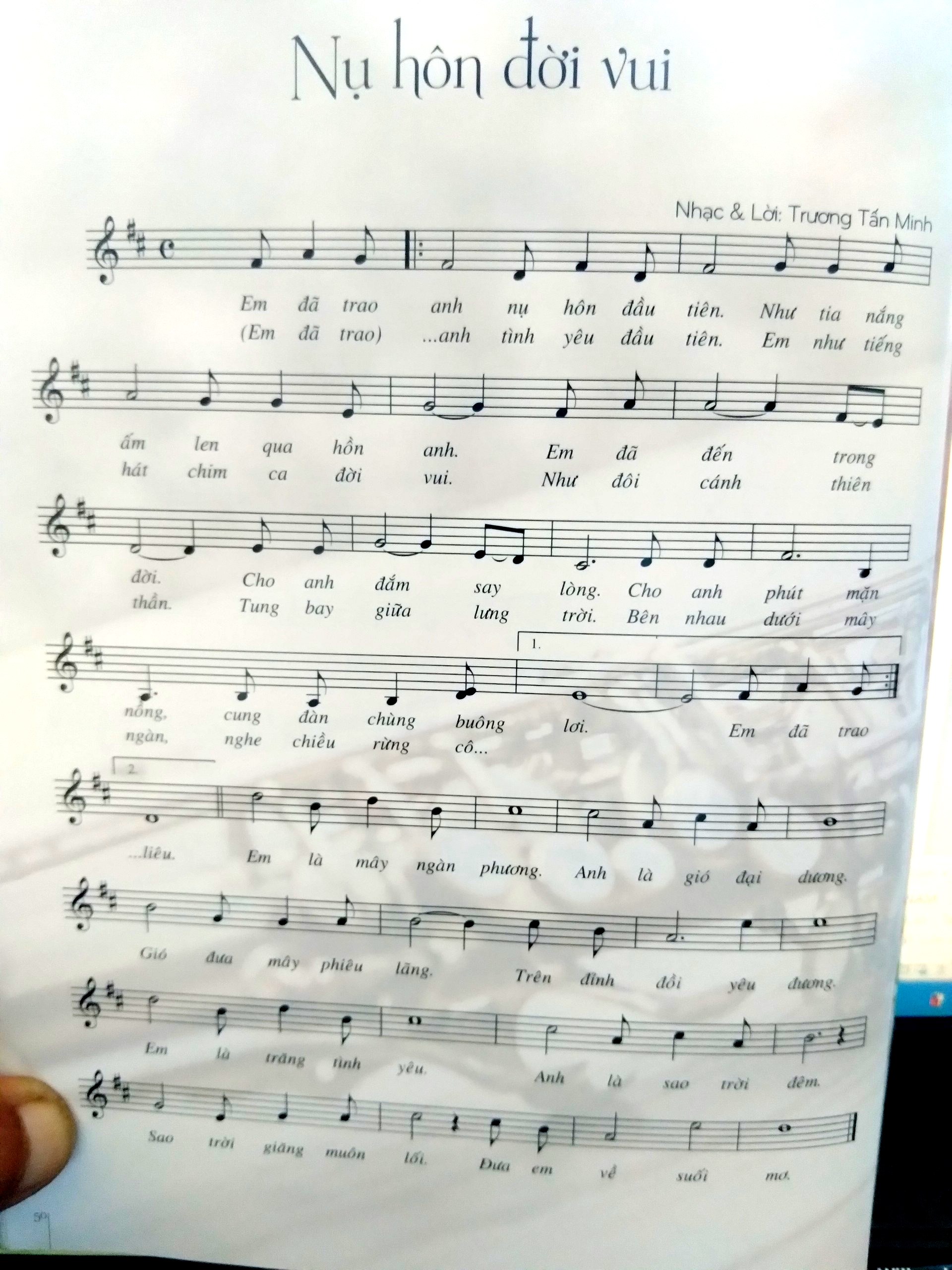 Sheet nhạc Nụ hôn đời vui - Trang 1