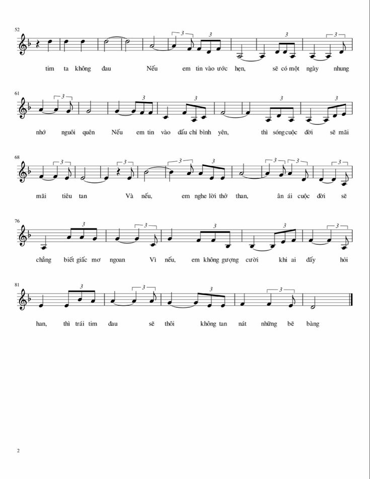 Sheet nhạc Nếu - Trang 2