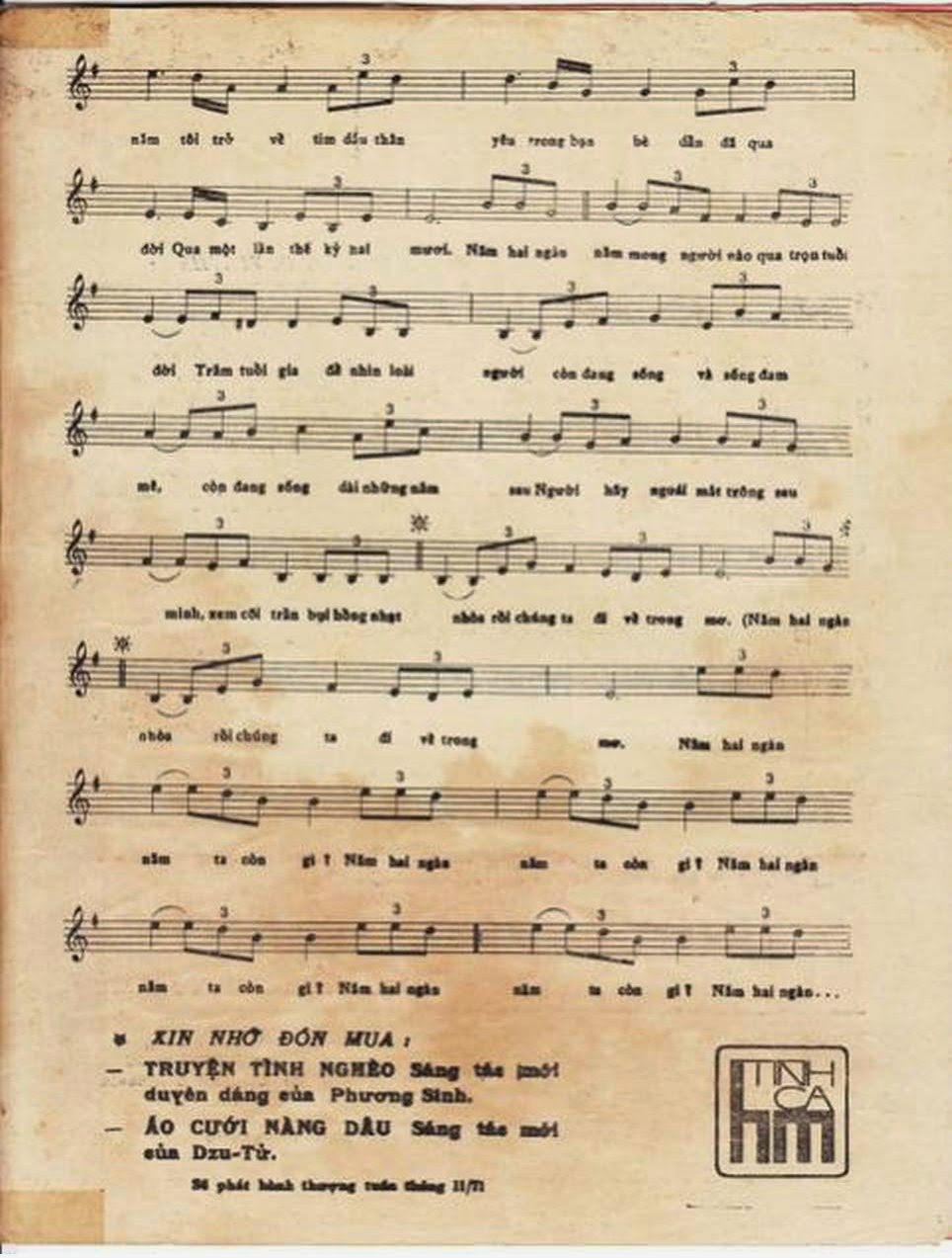 Sheet nhạc Năm 2000 năm - Trang 3