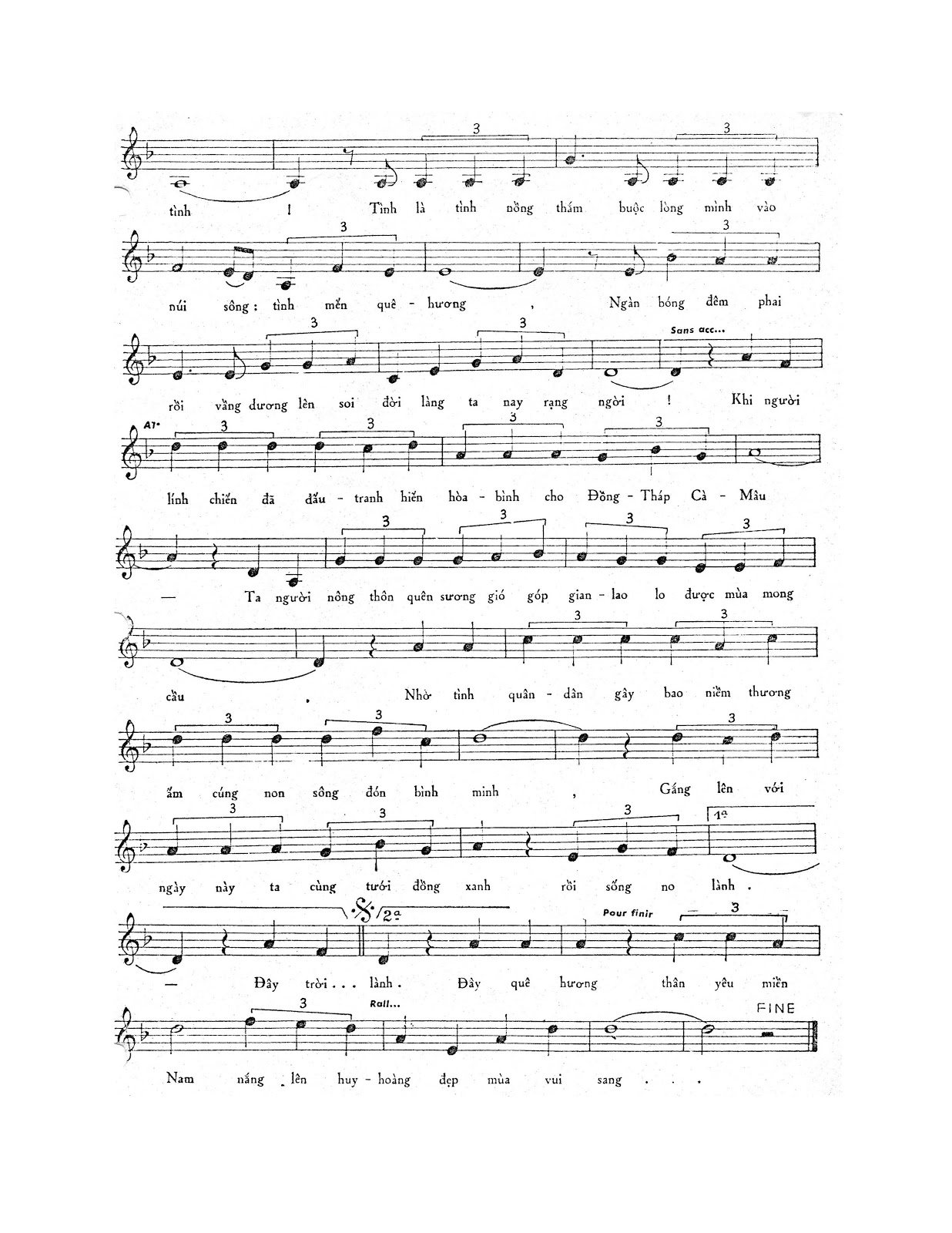 Sheet nhạc Nắng đẹp miền Nam - Trang 3