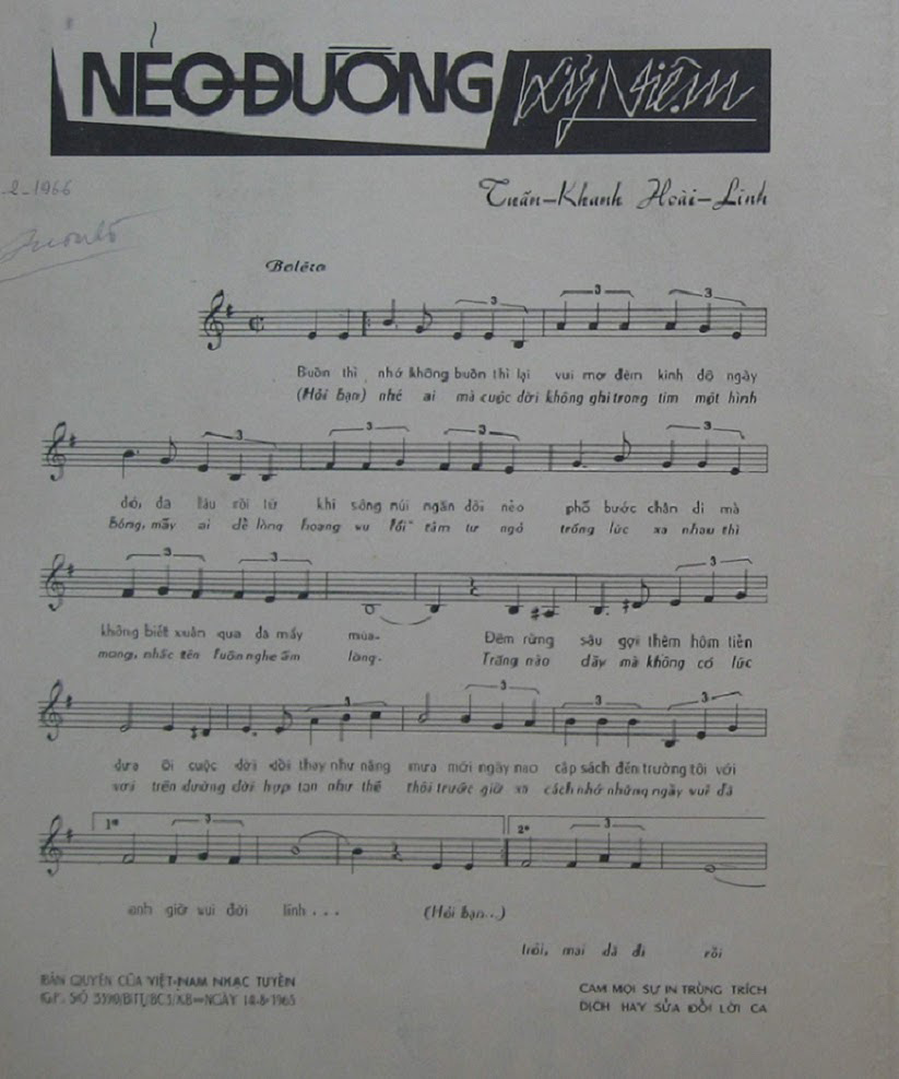 Sheet nhạc Nẻo đường kỷ niệm - Trang 2