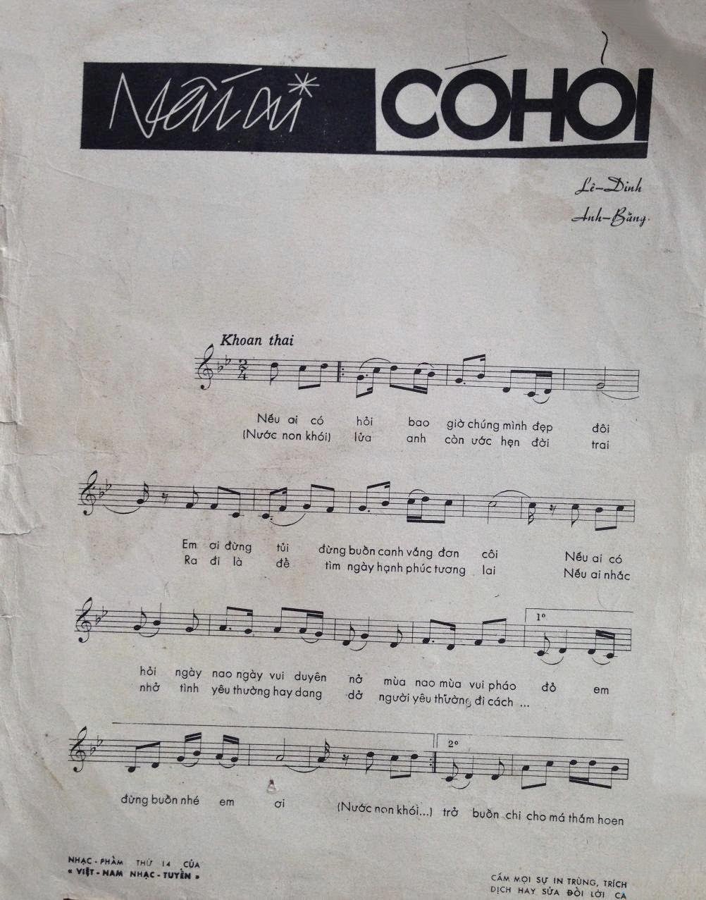Sheet nhạc Nếu ai có hỏi - Trang 2