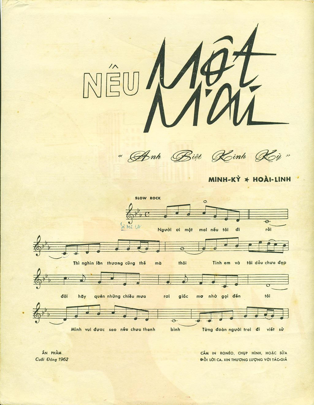 Sheet nhạc Nếu một mai anh biệt kinh kỳ - Trang 2