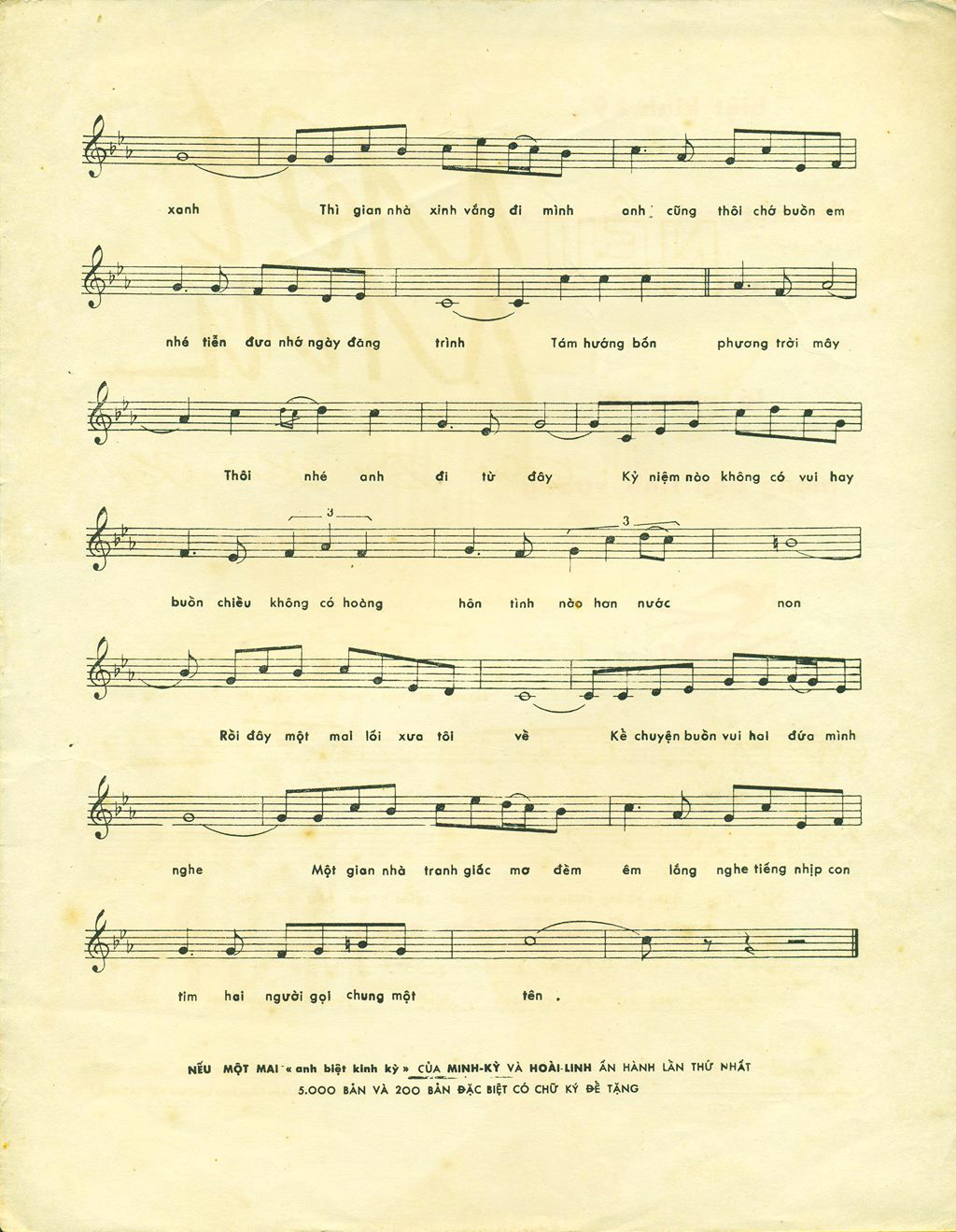 Sheet nhạc Nếu một mai anh biệt kinh kỳ - Trang 3