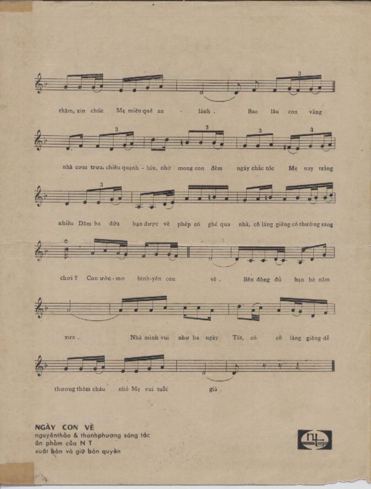 Sheet nhạc Ngày con về - Trang 3