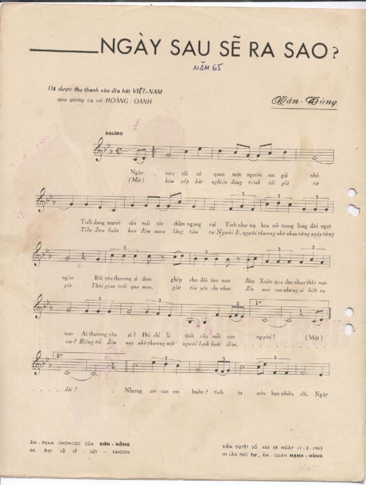 Sheet nhạc Ngày sau sẽ ra sao - Trang 2