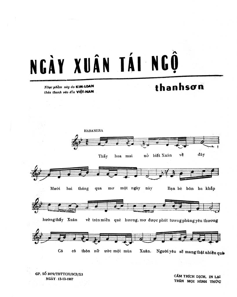 Sheet nhạc Ngày xuân tái ngộ - Trang 2