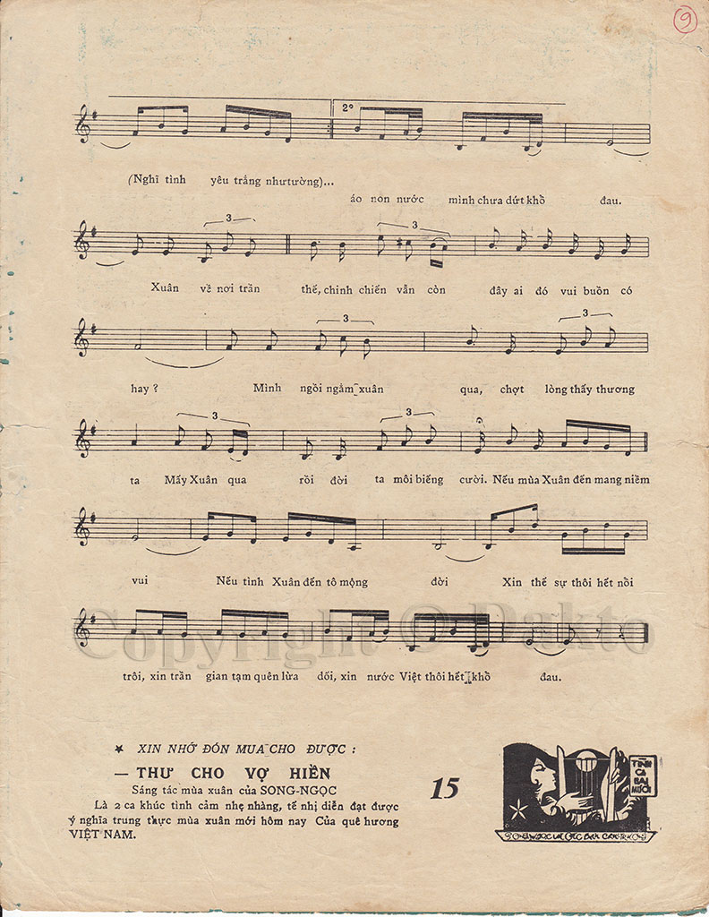 Sheet nhạc Nghĩ chuyện ngày xuân - Trang 3