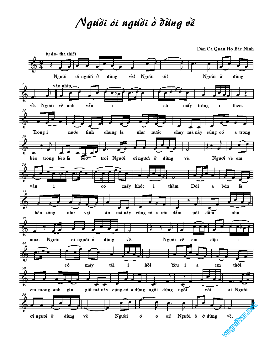 Người ơi người ở đừng về Sheet Nhạc