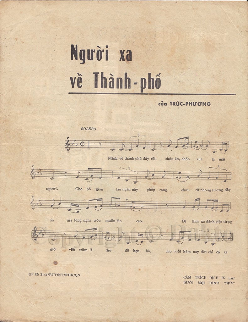 Sheet nhạc Người xa về thành phố - Trang 2