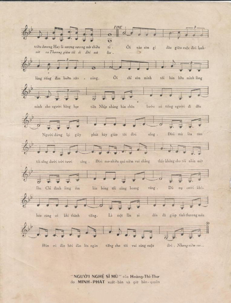 Sheet nhạc Người nghệ sĩ mù - Trang 3