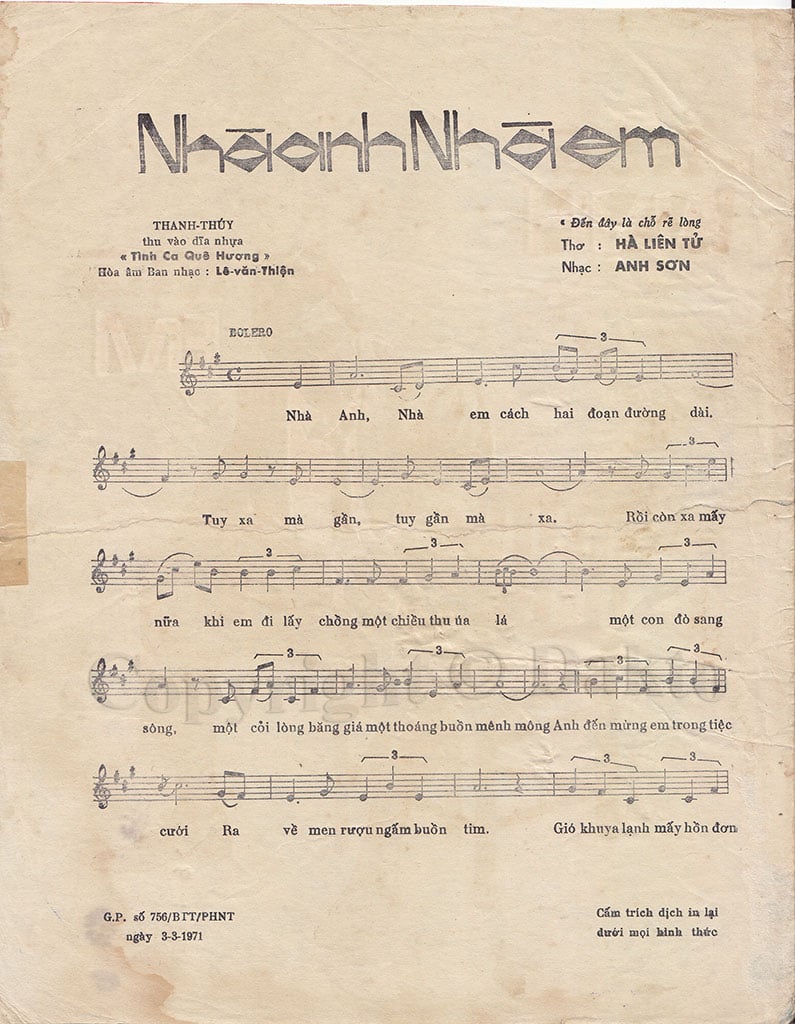 Sheet nhạc Nhà anh nhà em - Trang 6