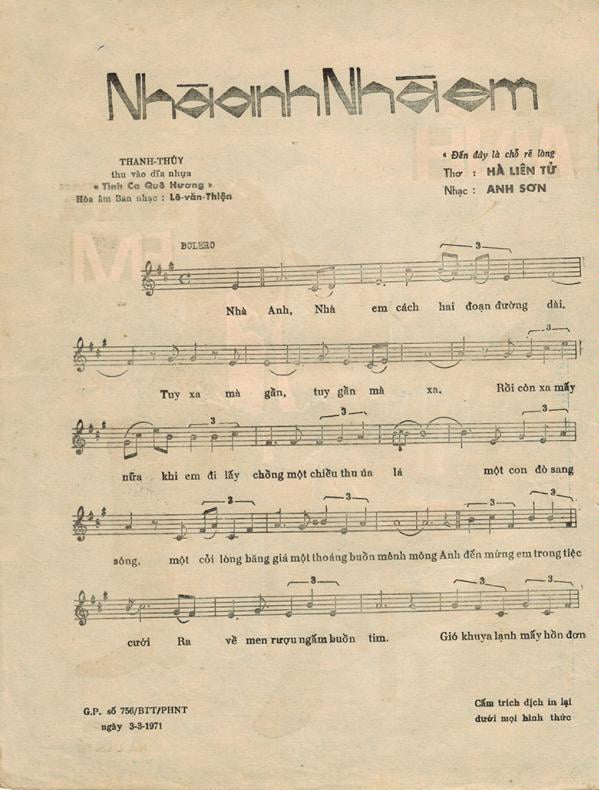 Sheet nhạc Nhà anh nhà em - Trang 2