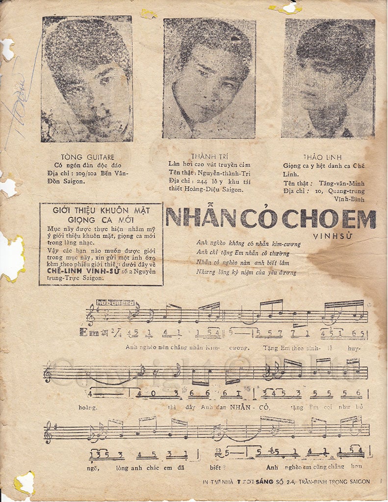 Sheet nhạc Nhẫn cỏ cho em - Trang 2
