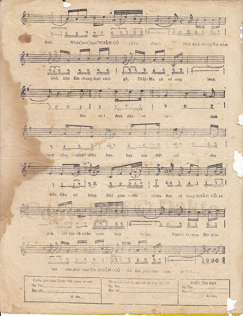 Sheet nhạc Nhẫn cỏ cho em - Trang 3