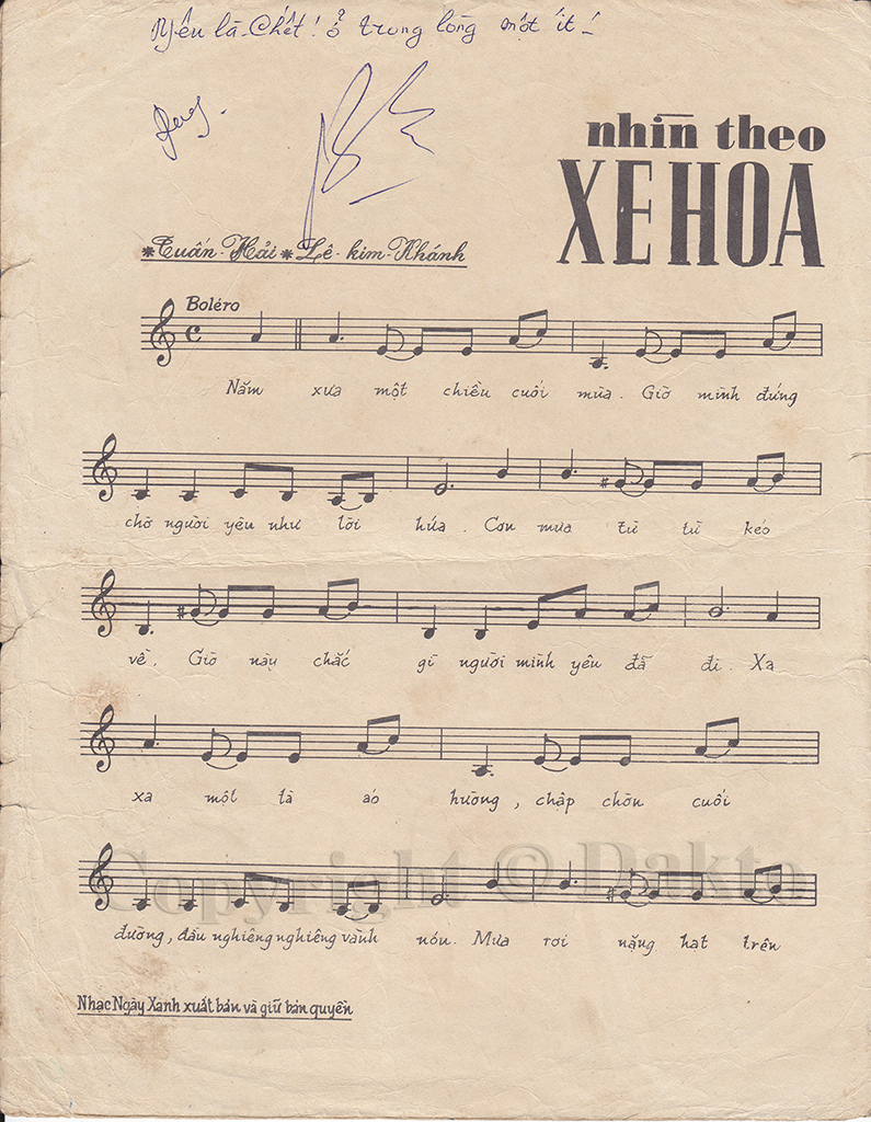 Sheet nhạc Nhìn theo xe hoa - Trang 2