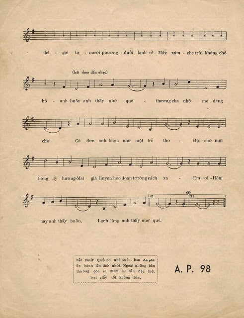 Sheet nhạc Nhớ quê - Trang 3