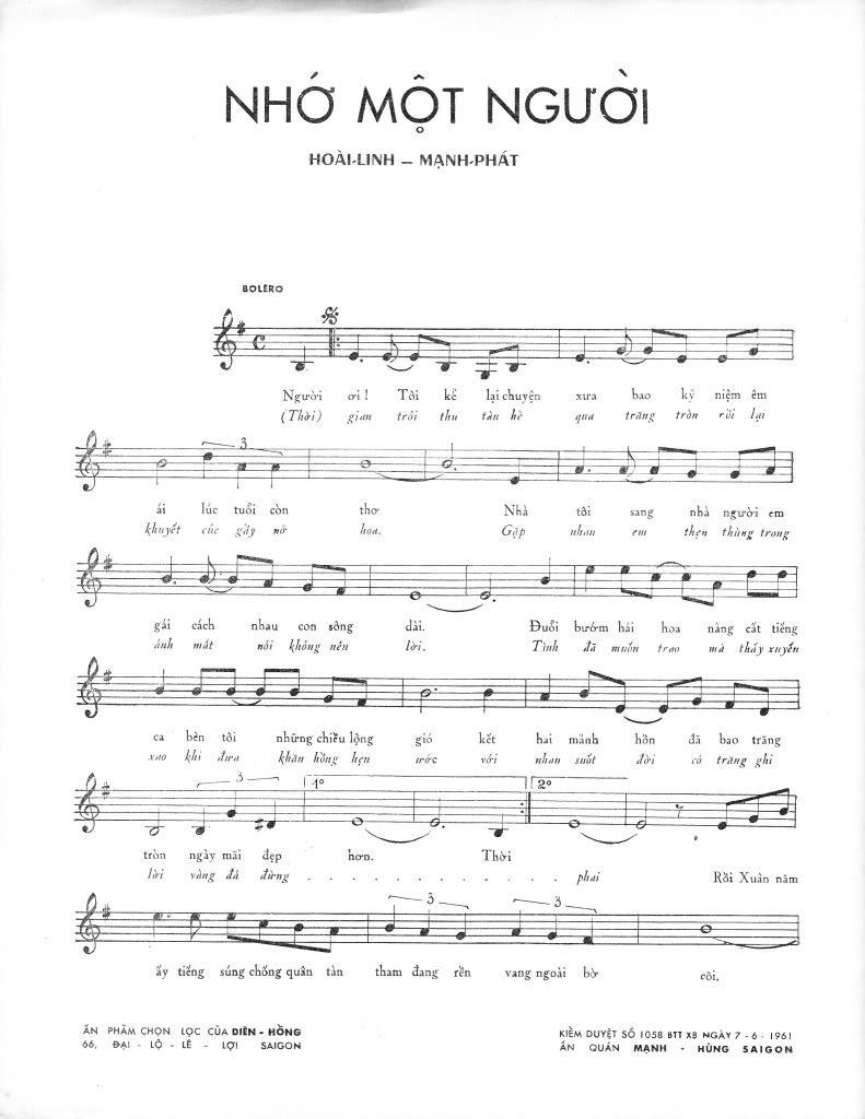 Sheet nhạc Nhớ một người - Trang 2