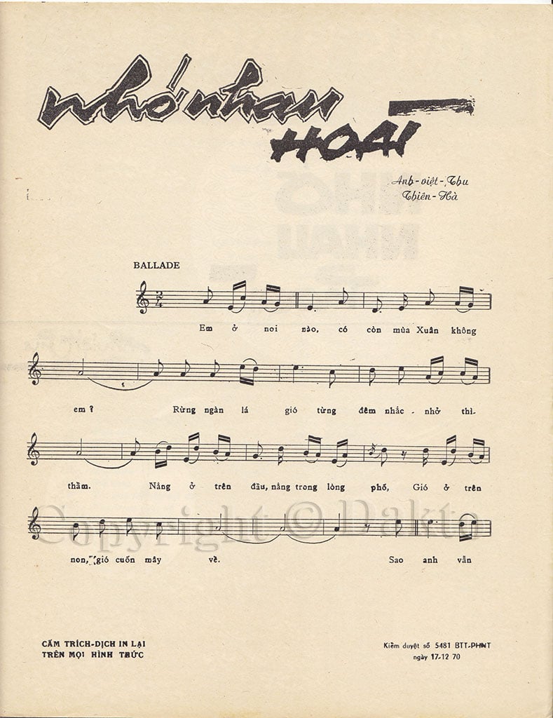 Sheet nhạc Nhớ nhau hoài - Trang 2