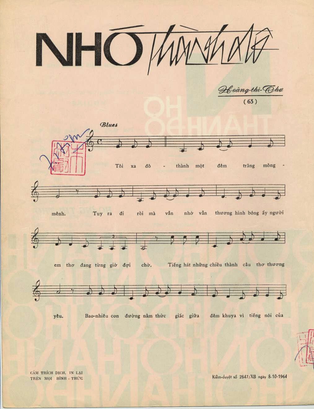 Sheet nhạc Nhớ thành đô - Trang 2