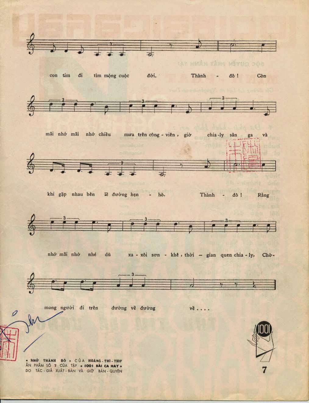Sheet nhạc Nhớ thành đô - Trang 3